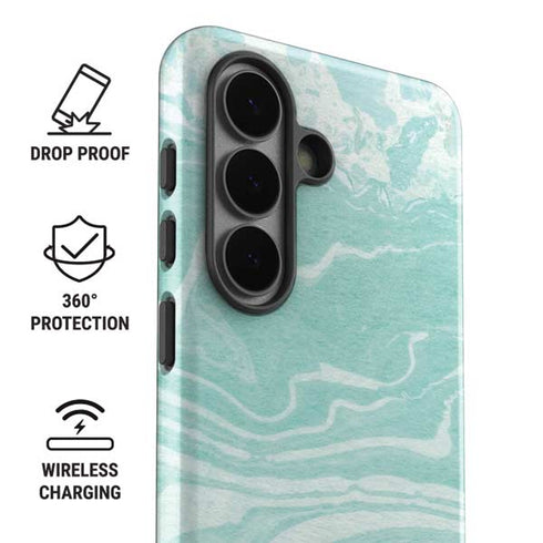 Mint Marbling Galaxy S26 Plus Impact Case