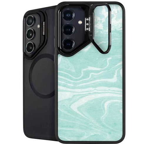 Mint Marbling Galaxy S26 Plus Kickstand Case