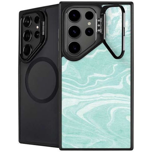 Mint Marbling Galaxy S26 Ultra Kickstand Case