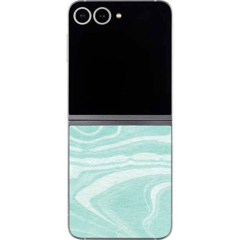 Mint Marbling Galaxy Z Flip6 Skin