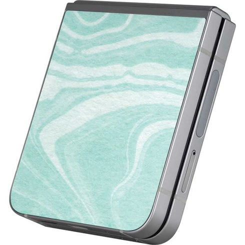 Mint Marbling Galaxy Z Flip6 Skin