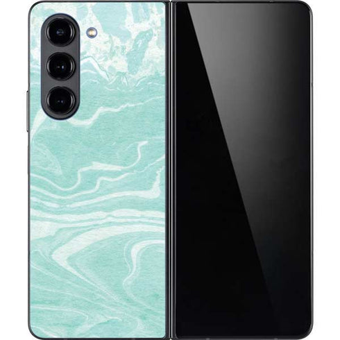 Mint Marbling Galaxy Z Fold5 5G Skin