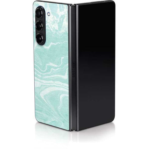 Mint Marbling Galaxy Z Fold5 5G Skin