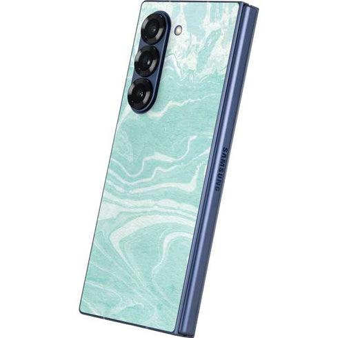 Mint Marbling Galaxy Z Fold6 Skin