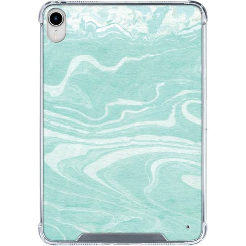 Mint Marbling iPad 11th Gen (2025) Clear Case