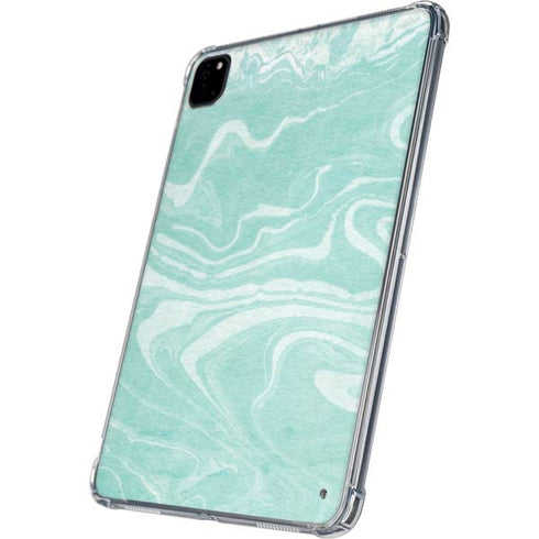Mint Marbling iPad Pro 11in (2024) Clear Case