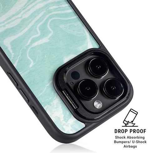 Mint Marbling iPhone 13 Pro Max Kickstand Case