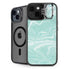 Mint Marbling iPhone 14 Plus Kickstand Case