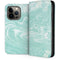 Mint Marbling iPhone 14 Pro Folio Case