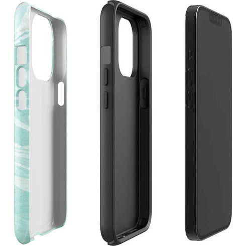 Mint Marbling iPhone 15 Pro Impact Case