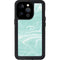 Mint Marbling iPhone 15 Pro Waterproof Case