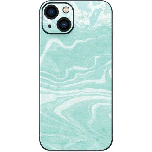Mint Marbling iPhone 15 Skin