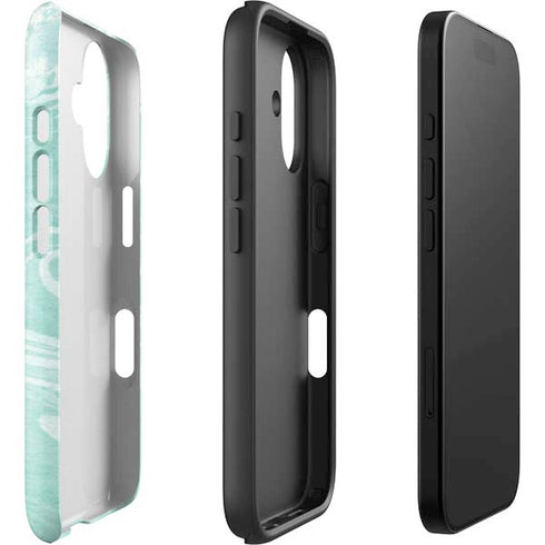 Mint Marbling iPhone 16 Impact Case