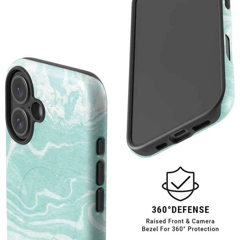 Mint Marbling iPhone 16 Magsafe Impact Case