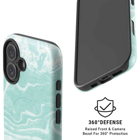 Mint Marbling iPhone 16 Plus Magsafe Impact Case