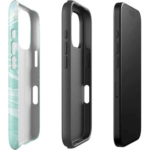 Mint Marbling iPhone 16 Pro Impact Case