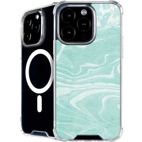 Mint Marbling iPhone 16 Pro Max MagSafe Case