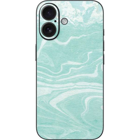 Mint Marbling iPhone 16 Skin