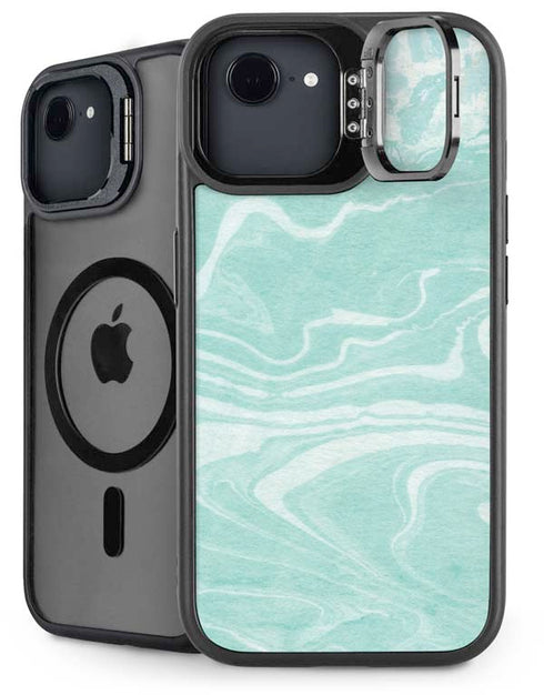 Mint Marbling iPhone 16e Kickstand Case