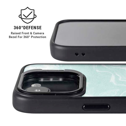 Mint Marbling iPhone 16e Kickstand Case