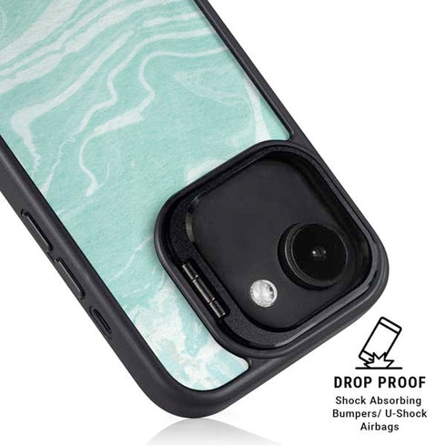 Mint Marbling iPhone 16e Kickstand Case