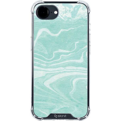 Mint Marbling iPhone 16e Clear Case