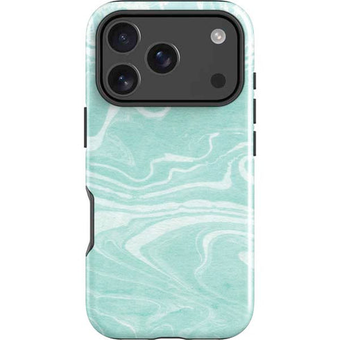 Mint Marbling iPhone 18 Pro Impact Case