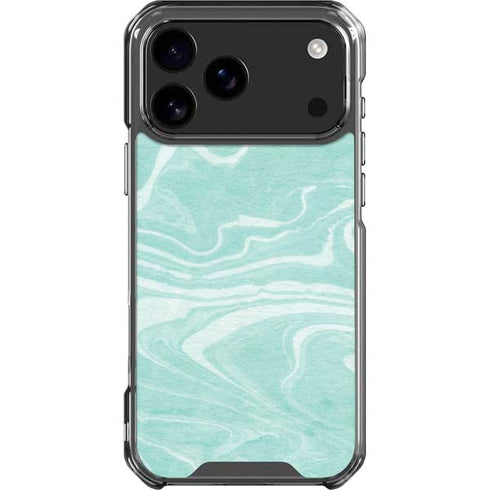 Mint Marbling iPhone 18 Pro Max Clear Case