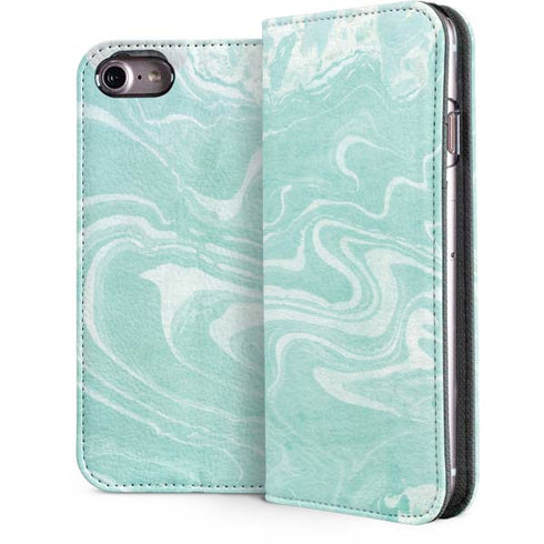 Mint Marbling iPhone 7 Folio Case