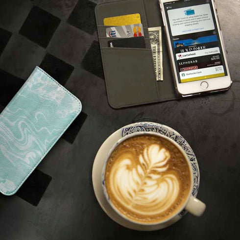 Mint Marbling iPhone 7 Folio Case