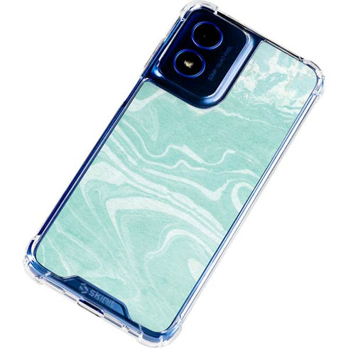 Mint Marbling Moto G 5G (2024) Clear Case