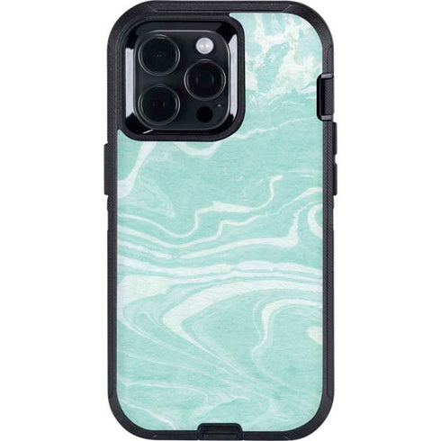 Mint Marbling Otterbox Defender iPhone Skin