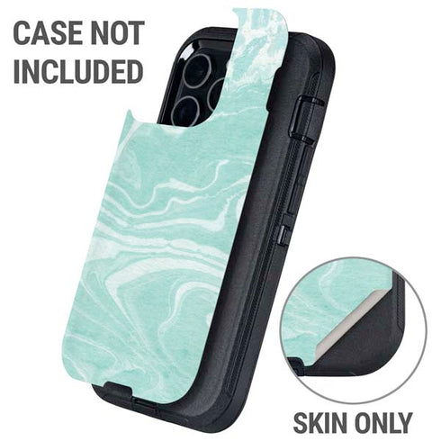 Mint Marbling Otterbox Defender iPhone Skin