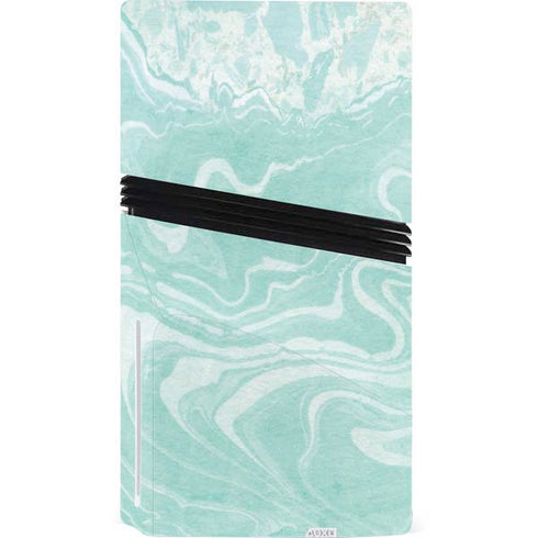Mint Marbling PS5 Pro Disk Console Skin