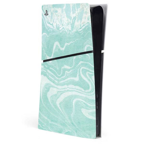 Mint Marbling PS5 Slim Digital Edition Console Skin