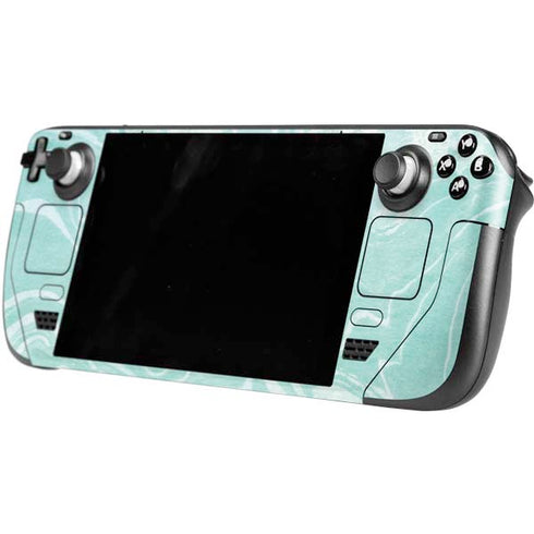Mint Marbling Steam Deck Handheld Gaming Computer OLED Skin