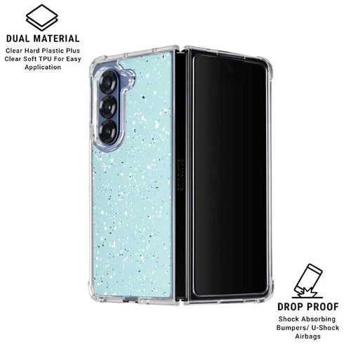 Mint Speckled Galaxy Z Fold6 Clear Case