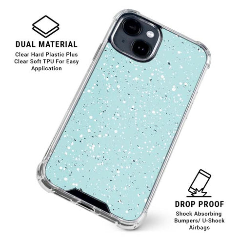 Mint Speckled iPhone 15 Clear Case
