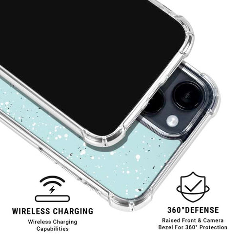 Mint Speckled iPhone 15 Clear Case
