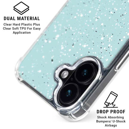 Mint Speckled iPhone 16 Plus Clear Case