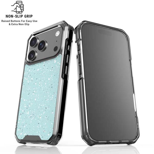 Mint Speckled iPhone 17 Pro Max Clear Case