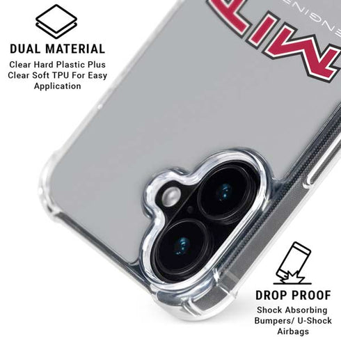 Massachusetts Institute of Technology MIT Engineers Grey iPhone 16 Plus Clear Case