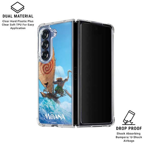 Disney Princess Moana Movie Poster Galaxy Z Fold6 Clear Case