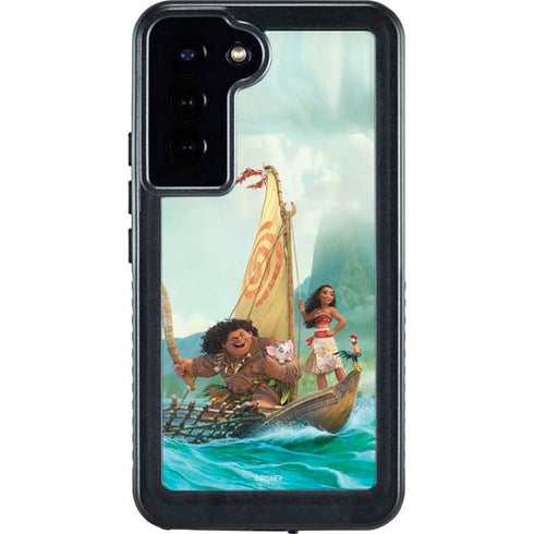 Disney Moana and Maui Set Sail Galaxy S24 Plus Waterproof Case