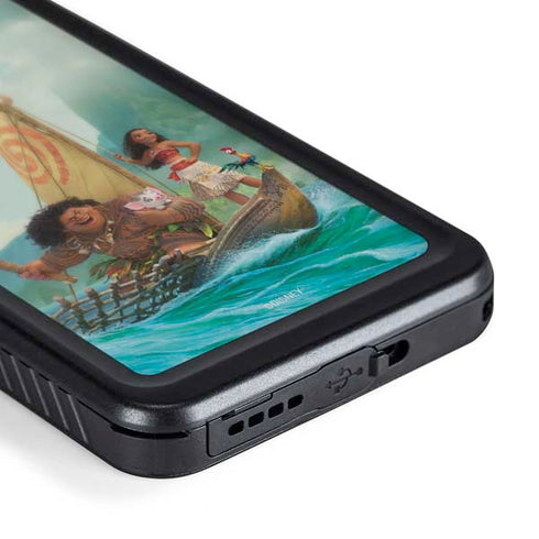 Disney Moana and Maui Set Sail Galaxy S24 Plus Waterproof Case