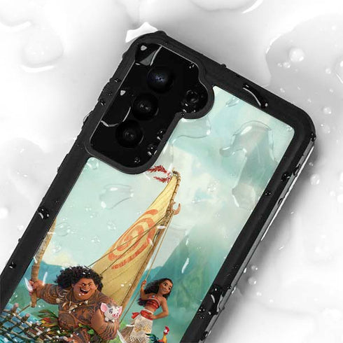 Disney Moana and Maui Set Sail Galaxy S24 Plus Waterproof Case