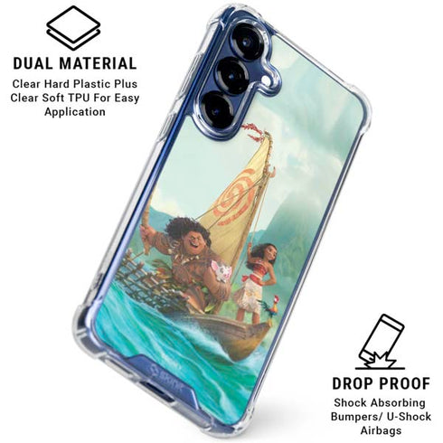 Disney Princess Moana and Maui Set Sail Galaxy S25 FE Clear Case