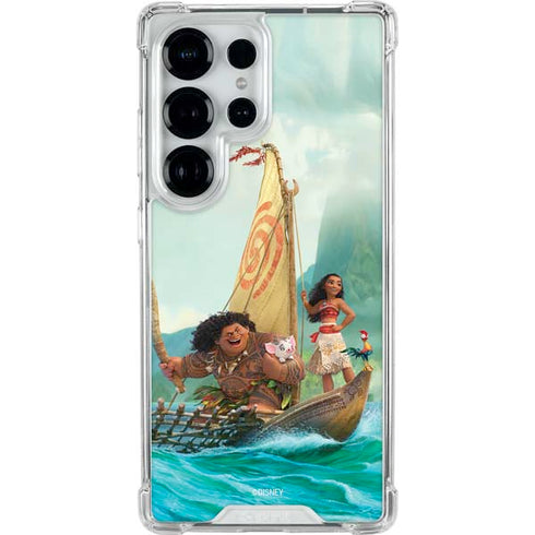 Disney Princess Moana and Maui Set Sail Galaxy S25 Ultra Clear Case