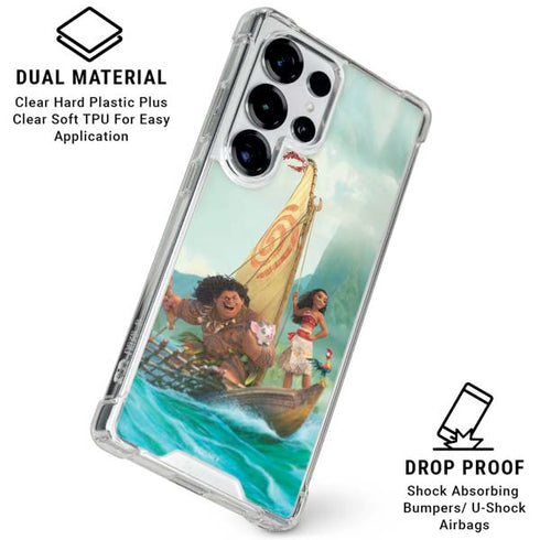 Disney Princess Moana and Maui Set Sail Galaxy S25 Ultra Clear Case