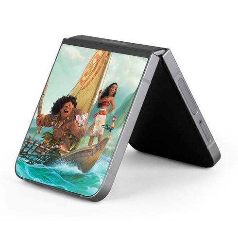 Disney Princess Moana and Maui Set Sail Galaxy Z Flip6 Skin